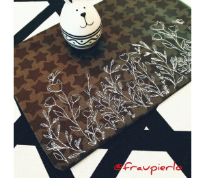 Stickdatei ITH - Blumenwiese Doodle MugRugs Platzsets bis 20x28